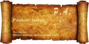Paskes Antal névjegykártya